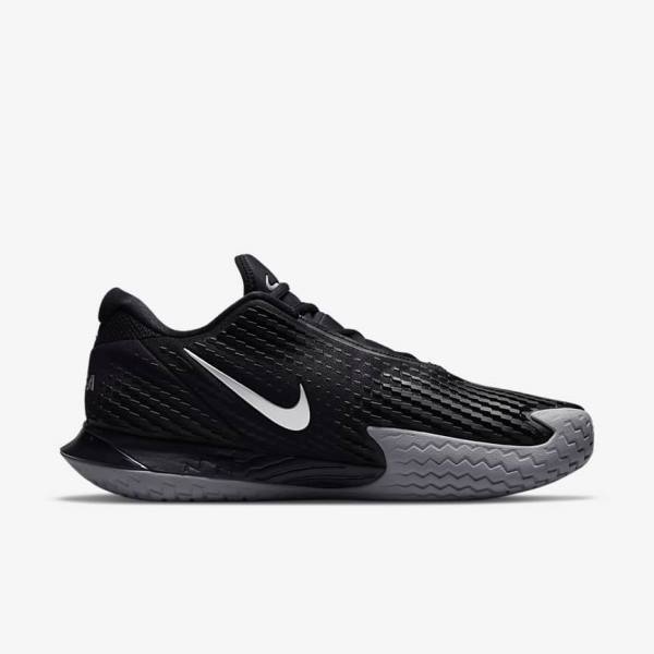 Buty do Tenisa Męskie Nike NikeCourt Zoom Vapor Cage 4 Rafa Hard Court Czarne Metal Srebrne | NK671ZPM