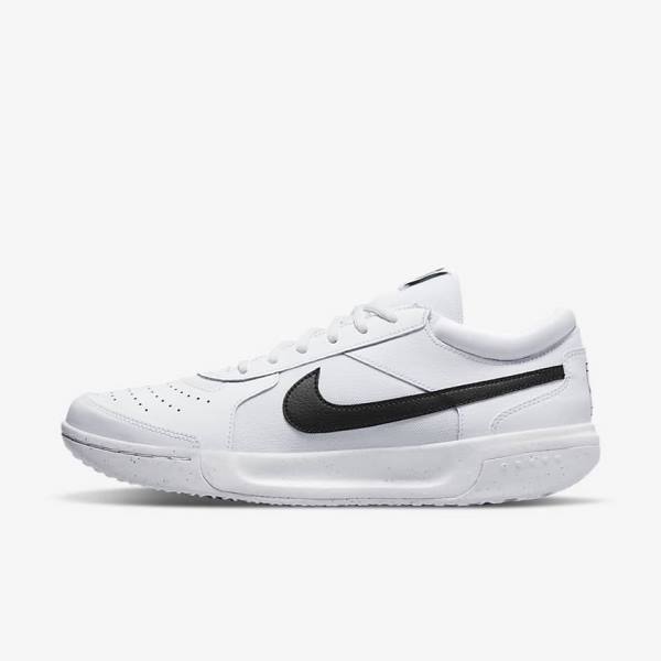 Buty do Tenisa Męskie Nike NikeCourt Zoom Lite 3 Hard Court Białe Czarne | NK841FWP