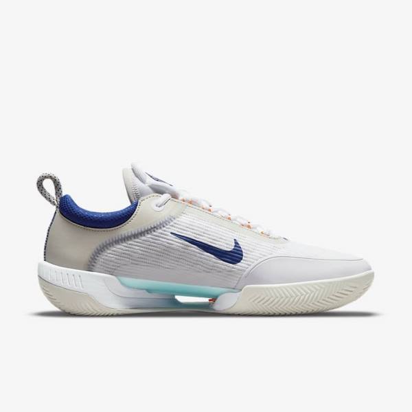 Buty do Tenisa Męskie Nike NikeCourt Zoom NXT Clay Court Białe Głęboka Beżowe Turkusowe Królewski Niebieski Niebieskie | NK923KUV