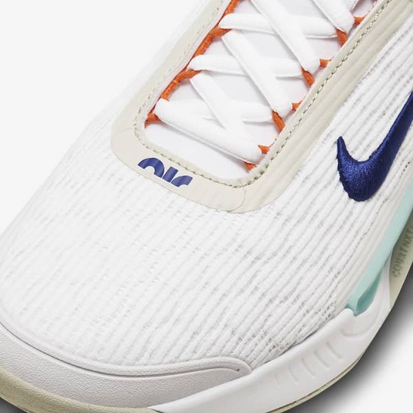 Buty do Tenisa Męskie Nike NikeCourt Zoom NXT Hard Court Białe Głęboka Beżowe Turkusowe Królewski Niebieski Niebieskie | NK983HWN