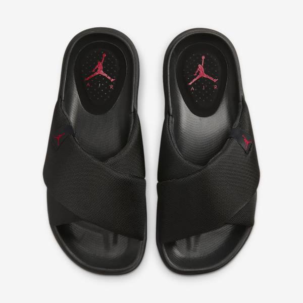 Klapki Damskie Nike Jordan Sophia Czarne Czerwone | NK870UAZ