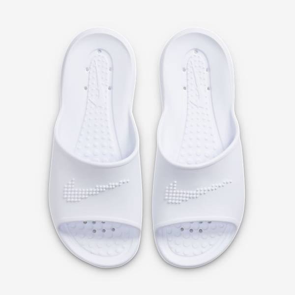 Klapki Damskie Nike Victori One Shower Białe | NK329ZSN