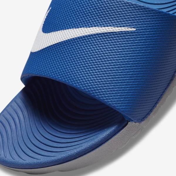 Klapki Dziecięce Nike Kawa Older Niebieskie Białe | NK601JWI