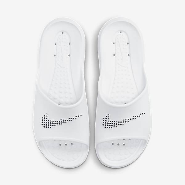 Klapki Męskie Nike Victori One Shower Białe Czarne | NK206LWX