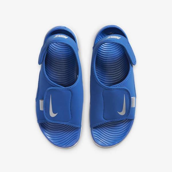 Sandały Dziecięce Nike Sunray Adjust 5 V2 Younger and Older Królewski Niebieski Szare | NK570KSW