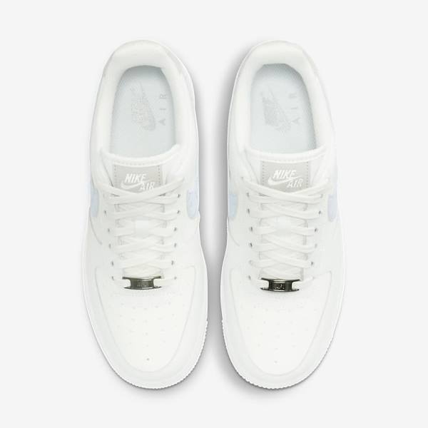 Trampki Damskie Nike Air Force 1 07 Białe Metal Srebrne Głęboka Niebieskie | NK369JIU