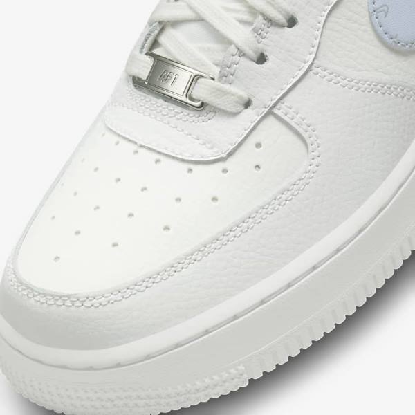 Trampki Damskie Nike Air Force 1 07 Białe Metal Srebrne Głęboka Niebieskie | NK369JIU