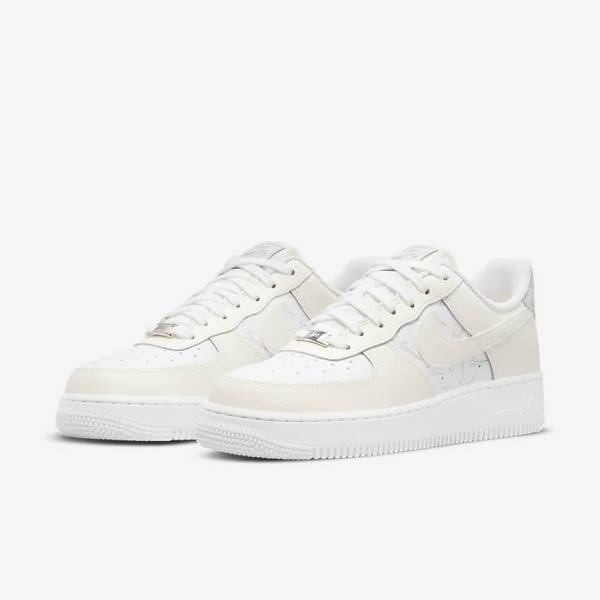 Trampki Damskie Nike Air Force 1 07 Białe Platyna | NK634ANU