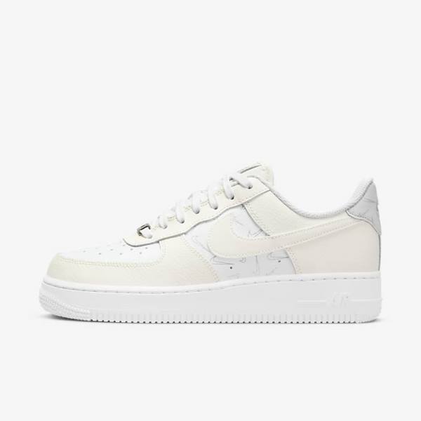 Trampki Damskie Nike Air Force 1 07 Białe Platyna | NK634ANU