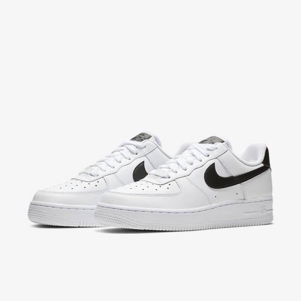 Trampki Damskie Nike Air Force 1 07 Białe Czarne Białe | NK659SPW