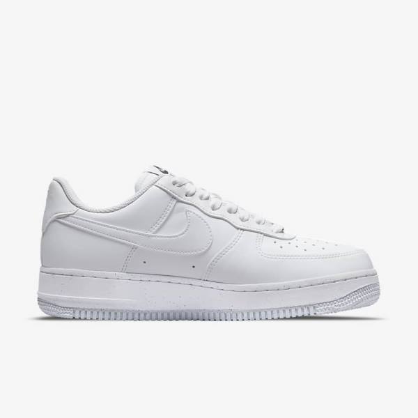 Trampki Damskie Nike Air Force 1 07 Next Nature Białe Czarne Metal Srebrne | NK371WVS