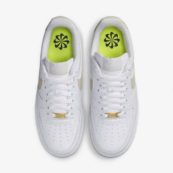 Trampki Damskie Nike Air Force 1 07 Next Nature Białe Metal Złote Głęboka Brązowe | NK560ZBY