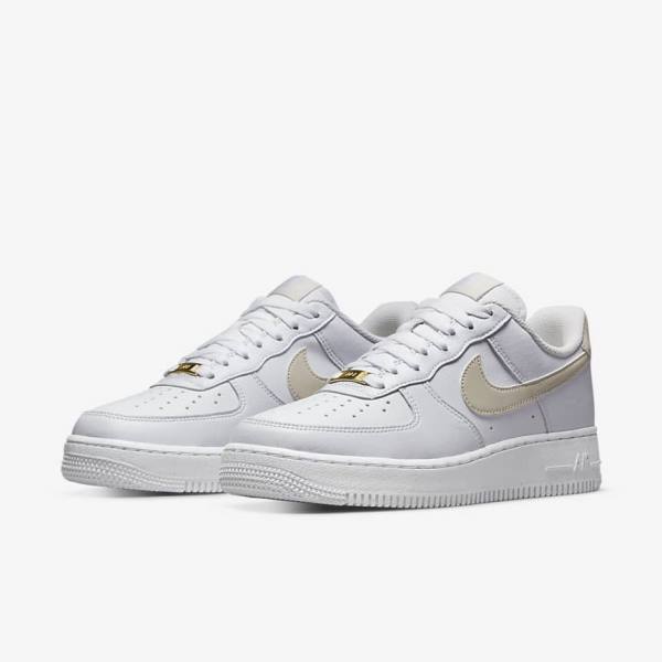 Trampki Damskie Nike Air Force 1 07 Next Nature Białe Metal Złote Głęboka Brązowe | NK560ZBY