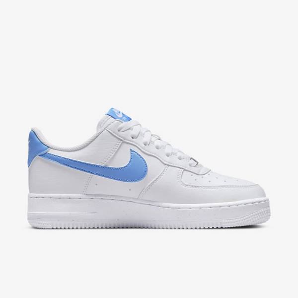 Trampki Damskie Nike Air Force 1 07 Next Nature Białe Metal Srebrne Niebieskie | NK703RKC