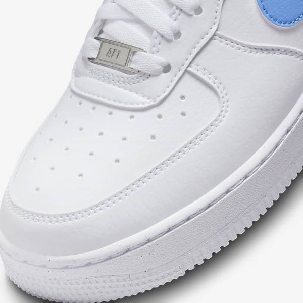 Trampki Damskie Nike Air Force 1 07 Next Nature Białe Metal Srebrne Niebieskie | NK703RKC