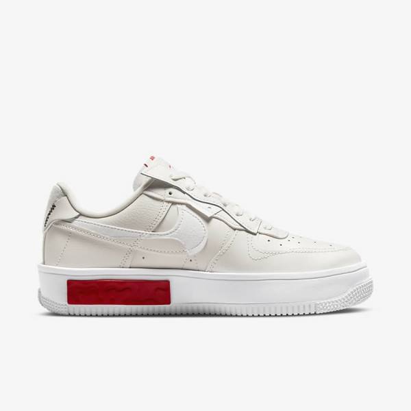 Trampki Damskie Nike Air Force 1 Fontanka Białe Czerwone | NK149PYD