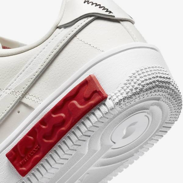 Trampki Damskie Nike Air Force 1 Fontanka Białe Czerwone | NK149PYD