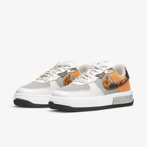 Trampki Damskie Nike Air Force 1 Fontanka Brązowe Głęboka Beżowe Żółte | NK631GSA