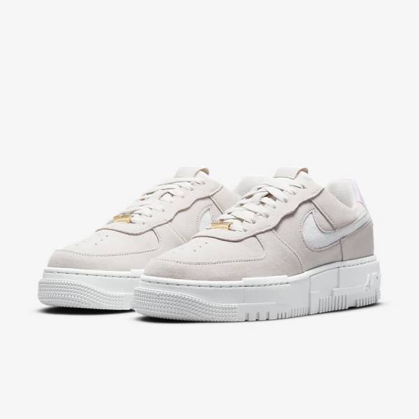 Trampki Damskie Nike Air Force 1 Pixel Białe Głęboka Beżowe Różowe | NK340FVU