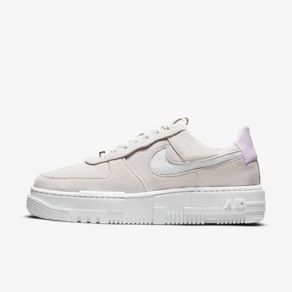 Trampki Damskie Nike Air Force 1 Pixel Białe Głęboka Beżowe Różowe | NK340FVU