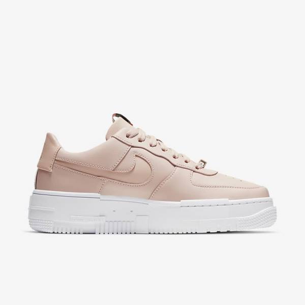 Trampki Damskie Nike Air Force 1 Pixel Beżowe Czarne Białe | NK436DJK