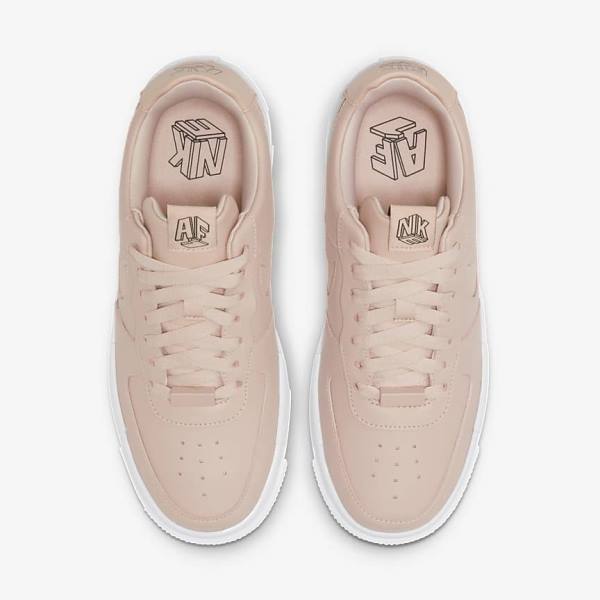 Trampki Damskie Nike Air Force 1 Pixel Beżowe Czarne Białe | NK436DJK