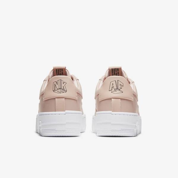 Trampki Damskie Nike Air Force 1 Pixel Beżowe Czarne Białe | NK436DJK