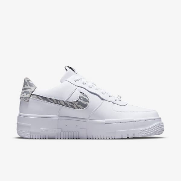 Trampki Damskie Nike Air Force 1 Pixel SE Białe Szare Białe | NK761HTV