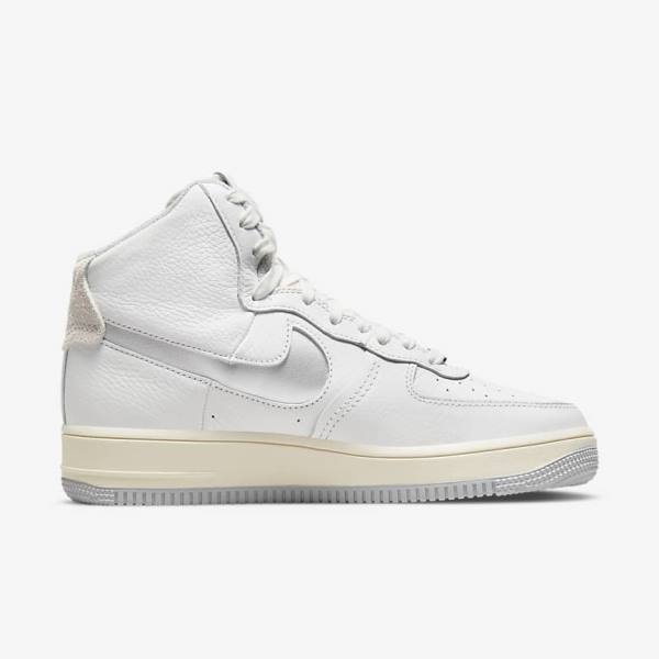 Trampki Damskie Nike Air Force 1 Sculpt Białe Srebrne | NK079LIZ