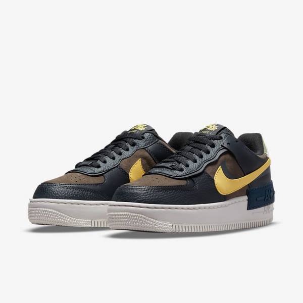 Trampki Damskie Nike Air Force 1 Shadow Zielone Białe Złote | NK561BXQ