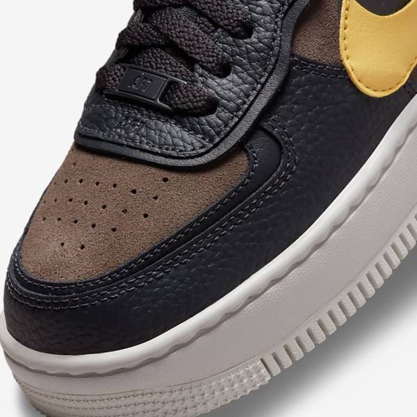 Trampki Damskie Nike Air Force 1 Shadow Zielone Białe Złote | NK561BXQ