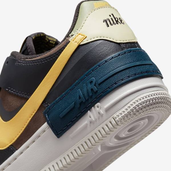 Trampki Damskie Nike Air Force 1 Shadow Zielone Białe Złote | NK561BXQ