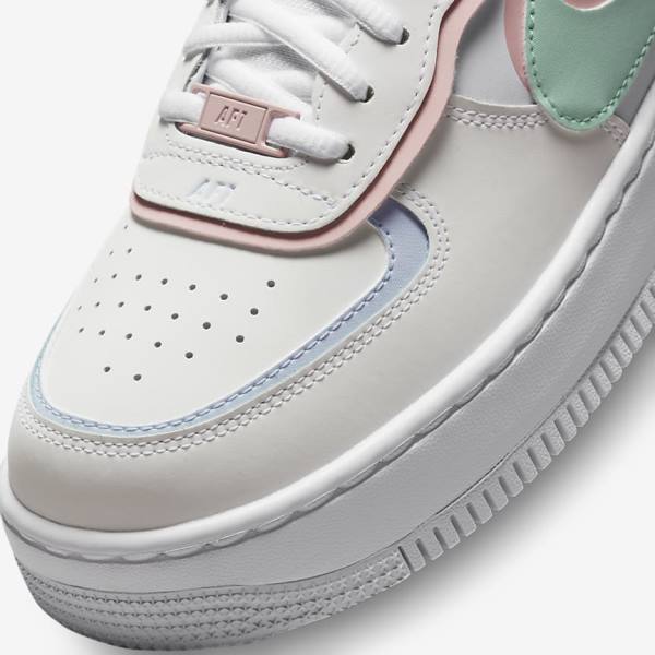 Trampki Damskie Nike Air Force 1 Shadow Białe Mięta Szare | NK650JQM