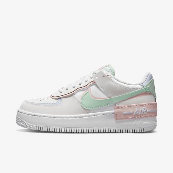 Trampki Damskie Nike Air Force 1 Shadow Białe Mięta Szare | NK650JQM