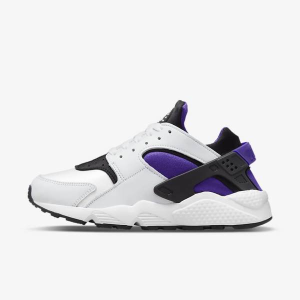 Trampki Damskie Nike Air Huarache Białe Fioletowe Czarne | NK324WUY