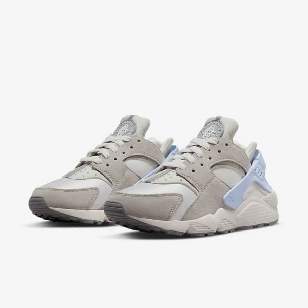 Trampki Damskie Nike Air Huarache Białe Szare | NK591VDC