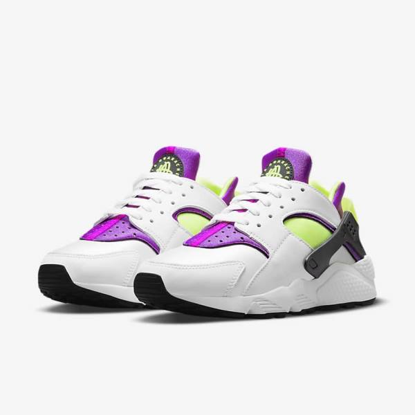 Trampki Damskie Nike Air Huarache Białe Czarne Żółte | NK926CTR