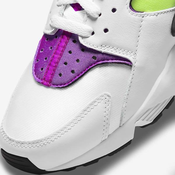 Trampki Damskie Nike Air Huarache Białe Czarne Żółte | NK926CTR