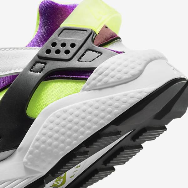 Trampki Damskie Nike Air Huarache Białe Czarne Żółte | NK926CTR