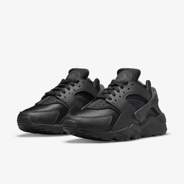 Trampki Damskie Nike Air Huarache Czarne Ciemny Szare | NK953IWH