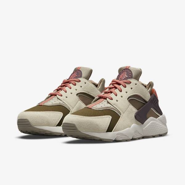 Trampki Damskie Nike Air Huarache SP Khaki Bordowe | NK893GCX