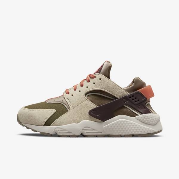 Trampki Damskie Nike Air Huarache SP Khaki Bordowe | NK893GCX