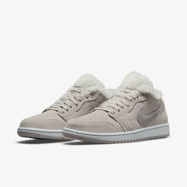 Trampki Damskie Nike Air Jordan 1 Low SE Szare Szare Białe | NK493UAJ