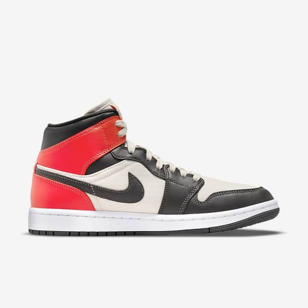 Trampki Damskie Nike Air Jordan 1 Mid SE Głęboka Brązowe Głęboka Czerwone Białe | NK169WIN