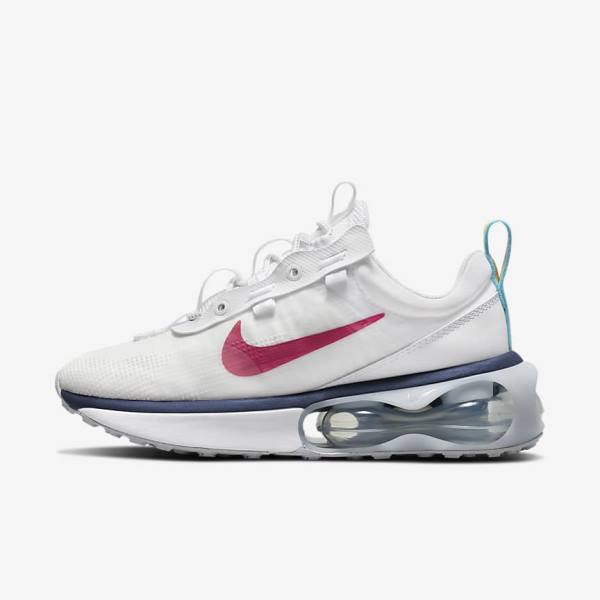 Trampki Damskie Nike Air Max 2021 Białe Niebieskie Platyna Różowe | NK571NFC