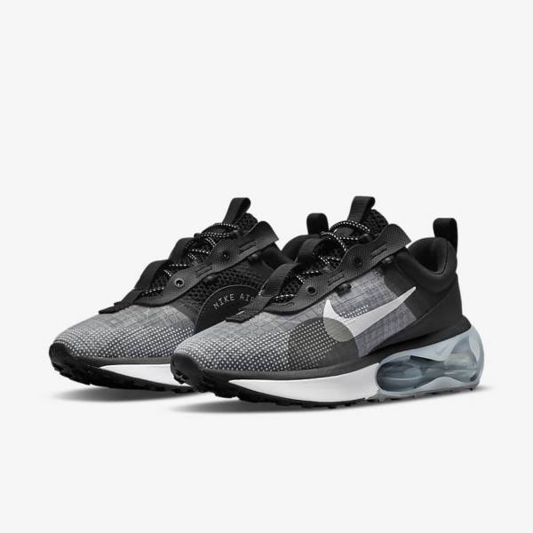 Trampki Damskie Nike Air Max 2021 Czarne Metal Srebrne Szare Białe | NK650UPZ