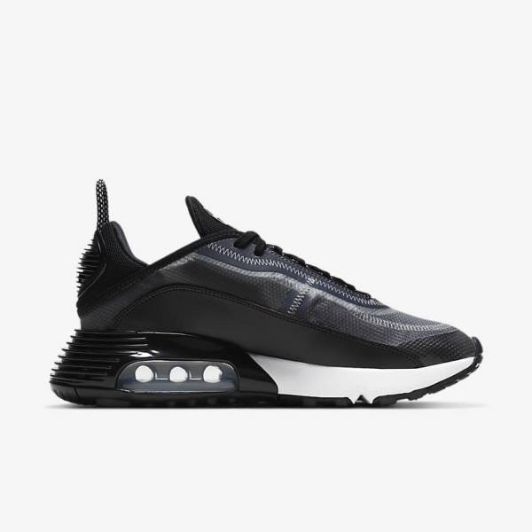 Trampki Damskie Nike Air Max 2090 Czarne Metal Srebrne Białe | NK673OKA