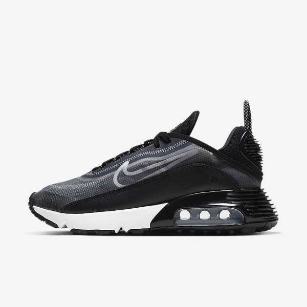 Trampki Damskie Nike Air Max 2090 Czarne Metal Srebrne Białe | NK673OKA