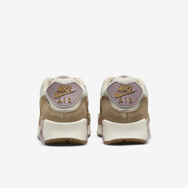 Trampki Damskie Nike Air Max 90 Brązowe Głęboka Fioletowe Khaki | NK813DHM