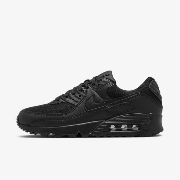 Trampki Damskie Nike Air Max 90 Czarne | NK734ESK